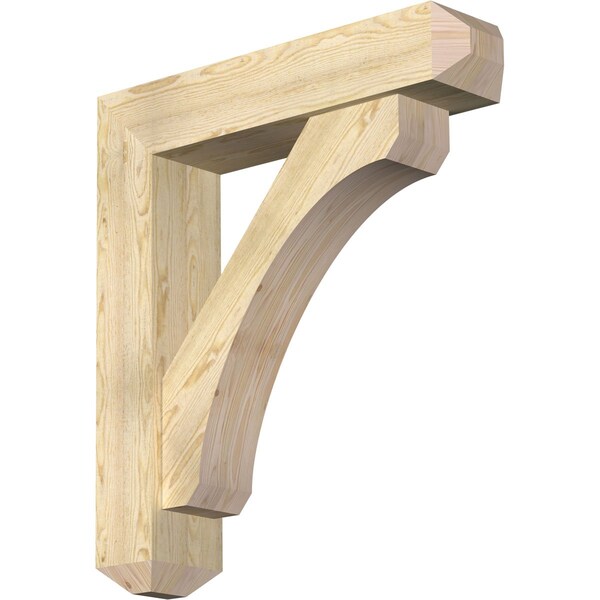 Ekena Millwork Legacy Craftsman Rough Sawn Bracket w/ Offset Brace, Douglas Fir, 8"W x 36"D x 40"H BKT0806X36X40LEC04RDF - main